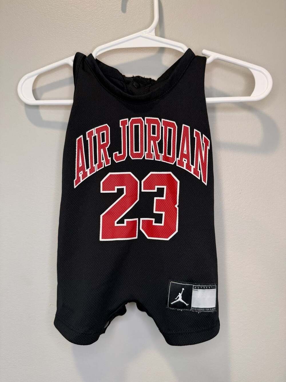 Jordan Jumpman 23 Jersey Romper Newborn Black